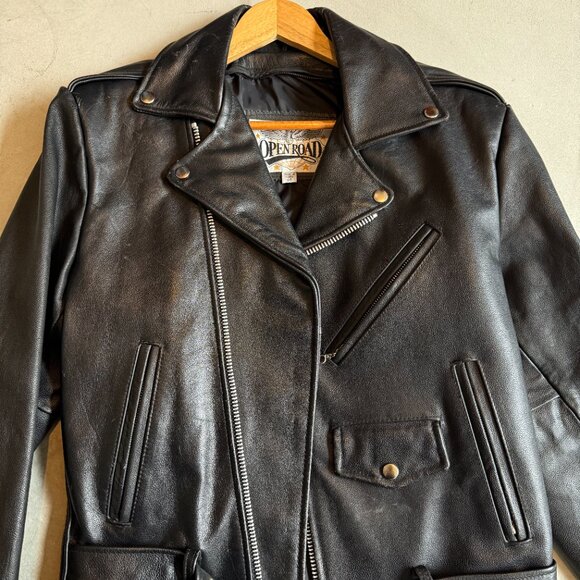 Vintage Open Road Black Leather Jacket - Picture 2 of 5